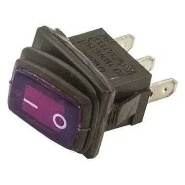 KCD1 Su Geçirmez Mor Işıklı ON-OFF Anahtar 3 Pin