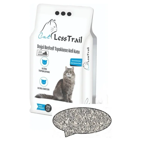 Less Trail Aktif Karbon Kedi Kumu 20 lt İnce Tane Eko Topaklanan Koku Önleyici Özellik