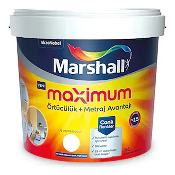 Marshall Maximum Silikonlu 7.5 lt İç Cephe Boyası