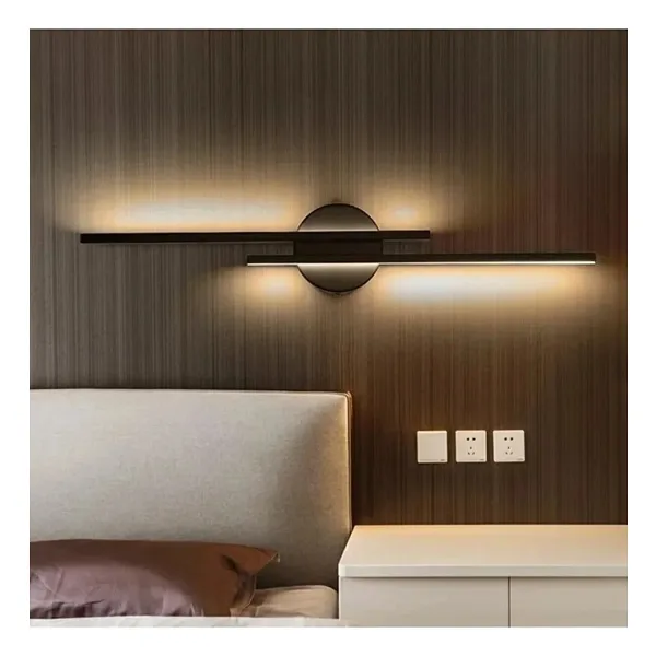 Modavize Dilek Modern Tasarım Siyah Renk Gün Işığı Ledli Banyo - Mutfak - Salon Ledli Duvar 2 Li Aplik