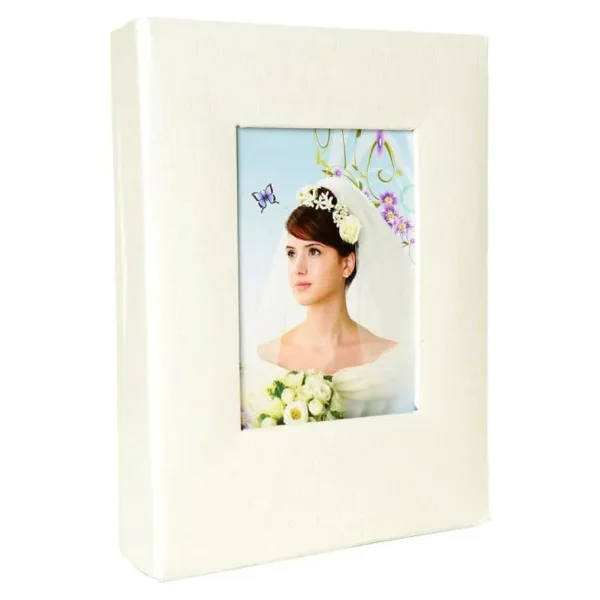 Nobbystar 100'lük Beyaz Deri 15x21cm Pencereli Fotoğraf Albümü