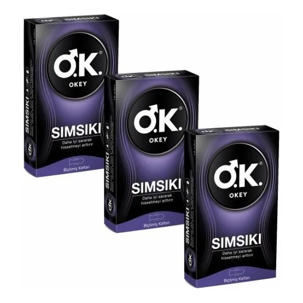 Okey Sımsıkı 10'lu 3 Adet Prezervatif