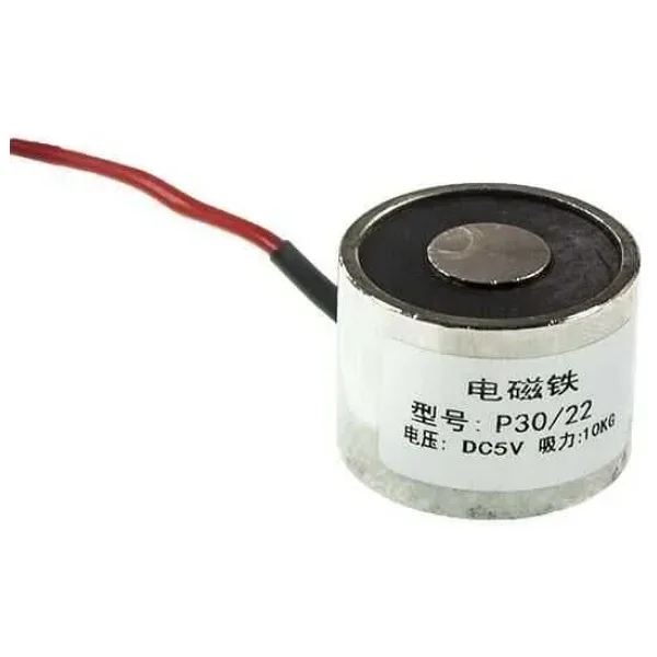 P30/22 5V Elektromıknatıs - 10kg Elektro Manyetik Tutucu