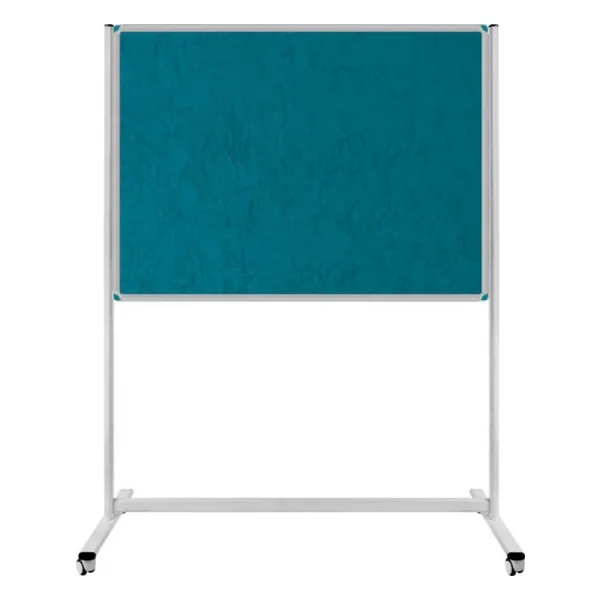 Panda 90 x 180 CM Tek Taraflı Sabit - Tekerlekli Ayaklı Turkuaz Kumaşlı Pano - pan182