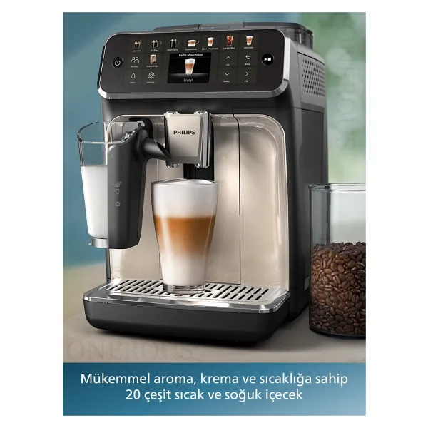 Philips LatteGO 5500 Silver Mükemmel Sıcak ve Soğuk 20 Farklı Kahve Çeşitleri Tam OTOMATİK Espresso Makinesi - Siyah