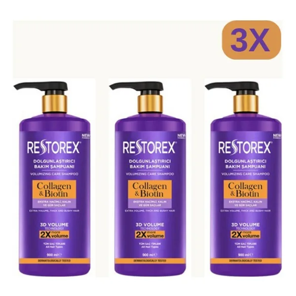 Restorex Kolajen&biotin Şampuan 900 ml 3 Adet