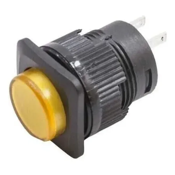 RL16-504A 16MM Plastik 2 Pin Anahtarlı Buton Sarı