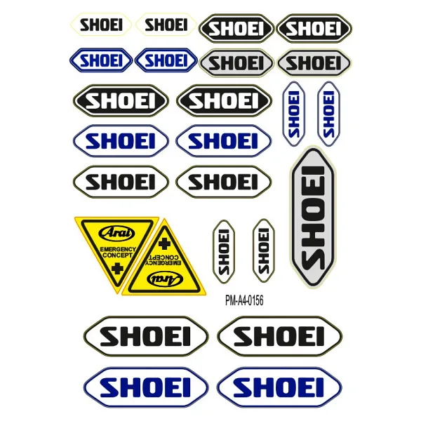 Shoeı Tasarımlı Ekipman Kask Motorsiklet Sticker Seti 01