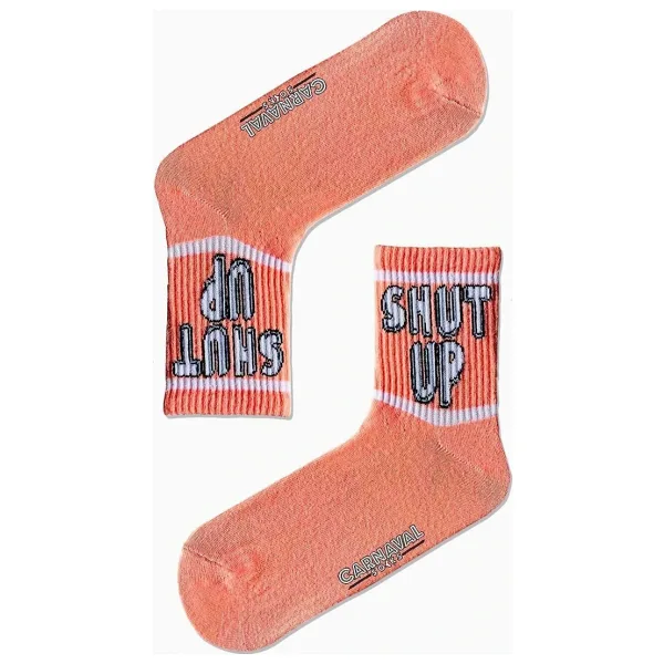 Shut Up Yazılı Desenli Renkli Spor Çorap