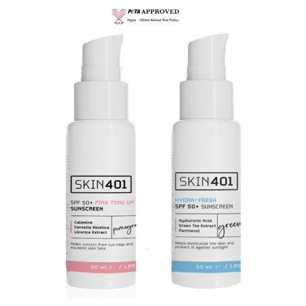 Skin401 Nemlendirici Güneş Kremi Seti SPF 50+ Tüm Cilt Tipleri İçin Renkli Krem