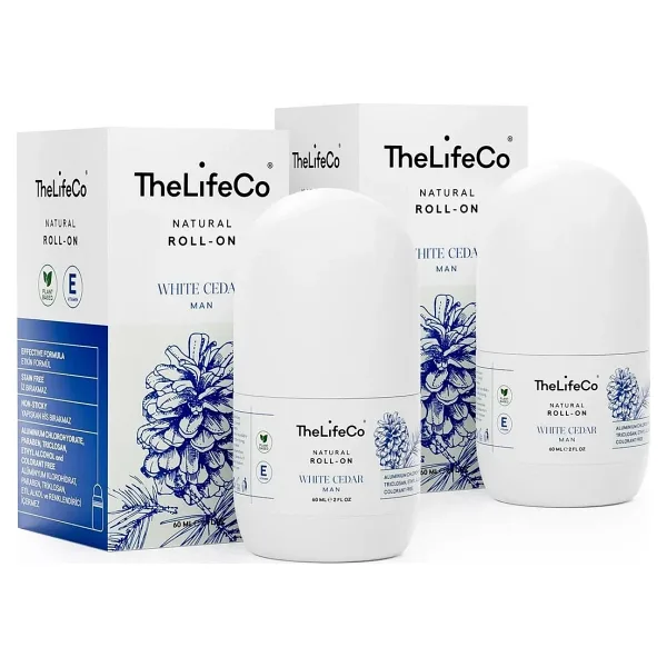 TheLifeCo Natural Roll-on Deodorant White Cedar Man 60 ml 2'li Paket
