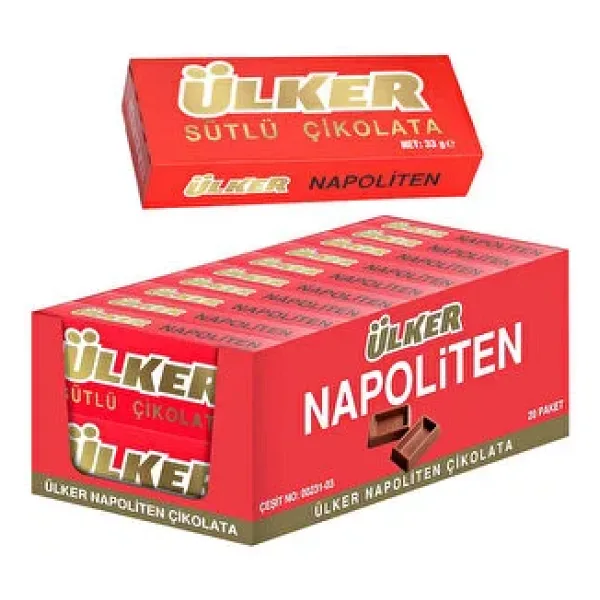 Ülker Napoliten Sütlü Çikolata 33 gr 20'li