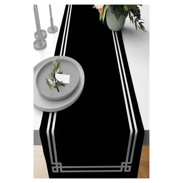Viva Home 40x140cm Premium Tay Tüyü Dokuma Leke Tutmaz Kumaş Masa Örtüsü Köşeli Runner Rnr126