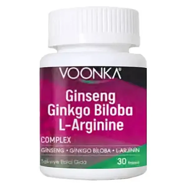 Voonka Ginseng Ginkgo Biloba L-Arginine 30 Kapsül