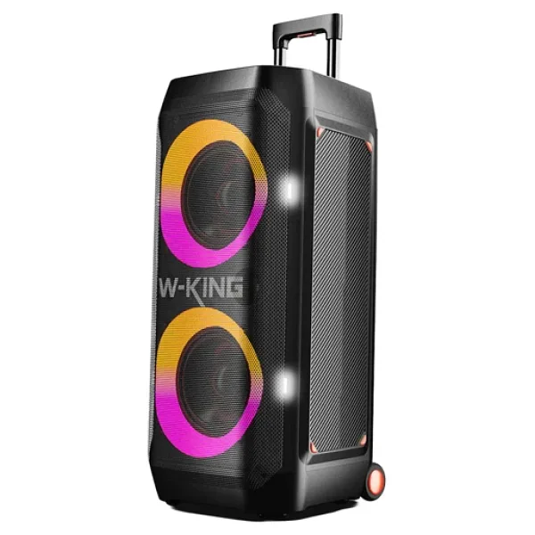 W-King W-Kıng T12 Bluetooth Hoparlör, 270W Rms Partybox Ultra Bass, 24 Saate Varan Çalma Süresi, 6 Rgb Işık Modu, Ipx5, Kablosuz Stereo Tws, Otg/usb/tf/aux/bluetooth 5.4, Ses Bombası, Siyah - Renk