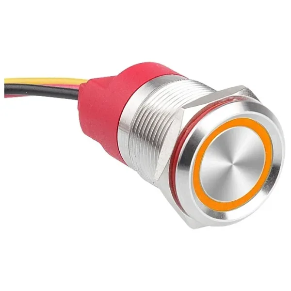 WD19T-P2-E 19mm Dokunmatik Touch Metal Buton - Sarı