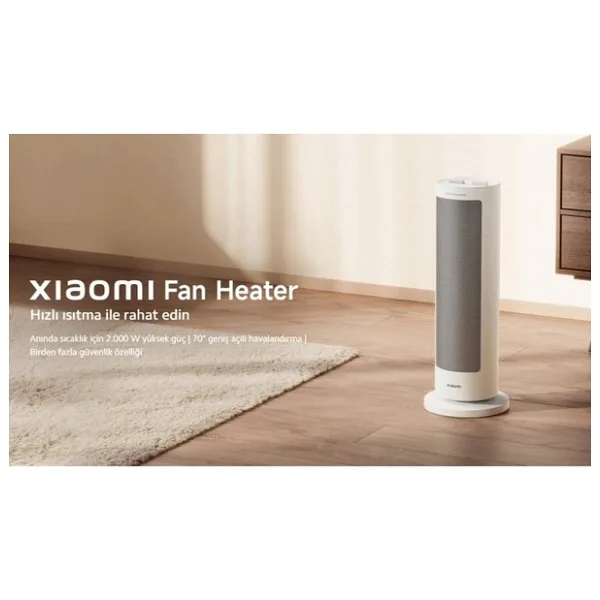 Xiaomi Fanlı Dikey Isıtıcı 2000W Anında Sıcaklık Hızlı Isıtma Özelliği ile Beyaz Renk - 2000 W