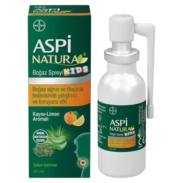 AspiNatura Kids Boğaz Spreyi Kayısı Limon 20 ml