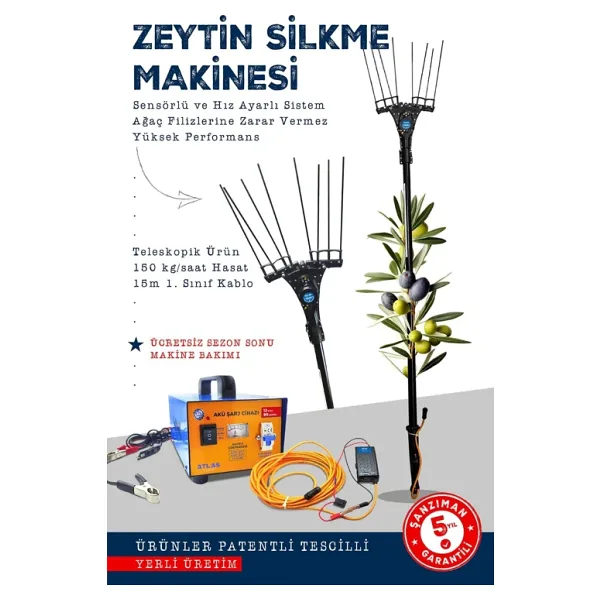Atlas Zeytin Silkme Makinesi Devir Ayarlı 90 Amper Akü Şarj Cihazı
