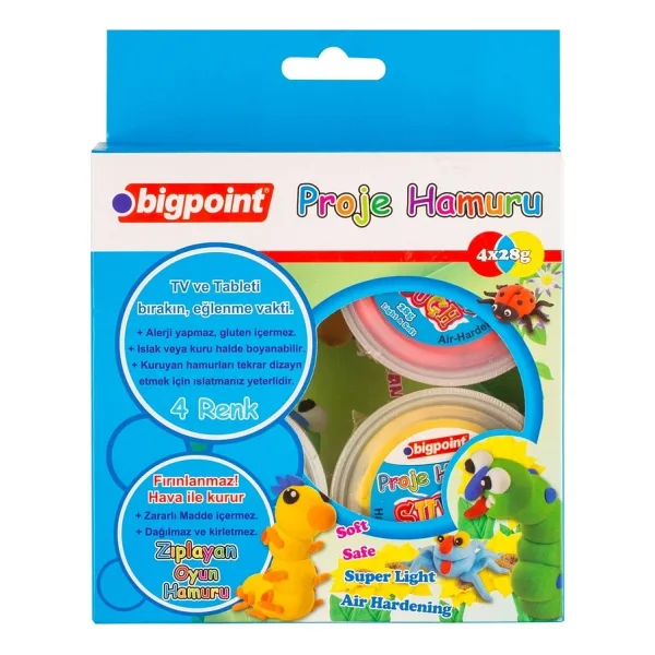Bigpoint 4 Renk x 28 ml Proje Hamuru