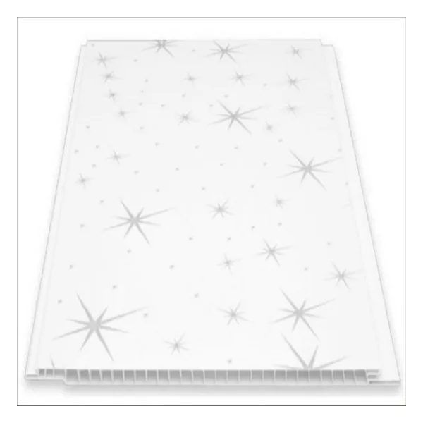 Büker Plastik Gri Yıldızlı Plastik Pvc Duvar Tavan Lambiri 10'lu 20 cm x 1.5 m 3 m2 - 20 cm x 1,5 m