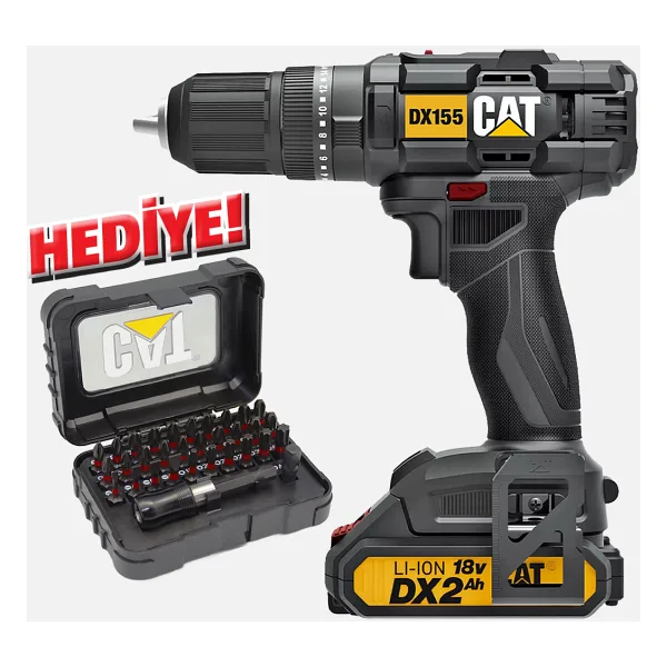Cat DX155.1 18 V 2 Ah Çift Akülü Darbeli Matkap