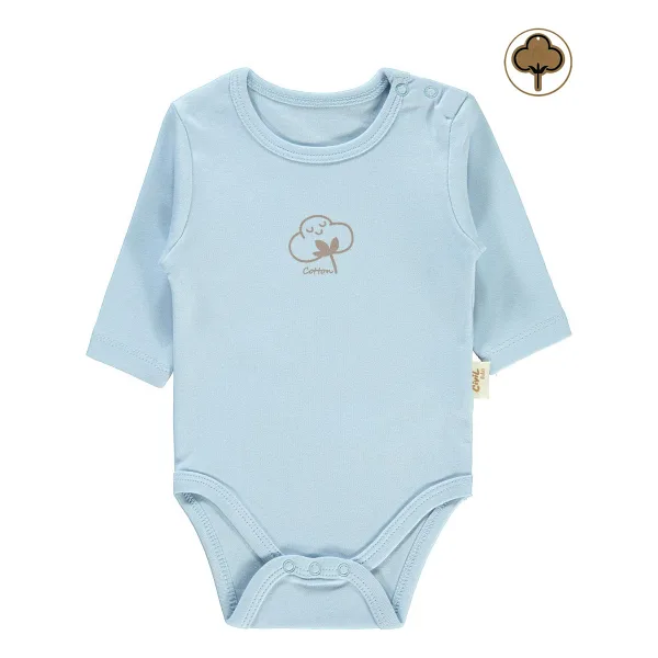 Civil Baby Bebek Organik Çıtçıtlı Badi 0-18 Ay Mavi 18-24 Ay