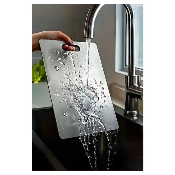 Cutmate Paslanmaz Çelik Antibakteriyel Mutfak Kesme Tahtası 24X34CM - 24 x 34 cm