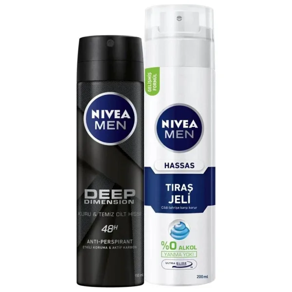 Deep Dimension Erkek Deosprey 150ml Tıraş Jeli Hassas Ciltler Için 200 ml