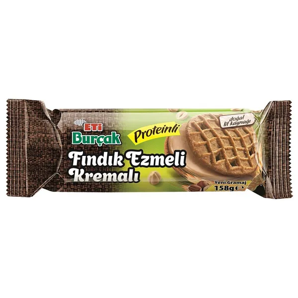 Eti Burçak Fındık Ezmeli Kremalı Proteinli Bisküvi 158 gr