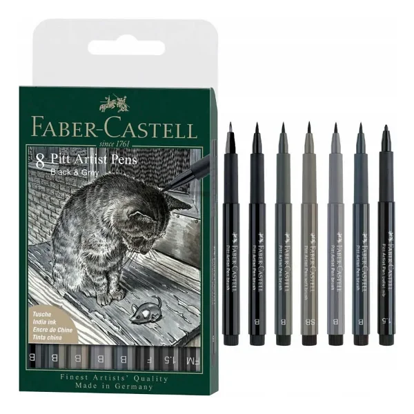 Faber-Castell Pitt Artist Classic 8'li Fırça Uçlu Çizim Kalemi Seti