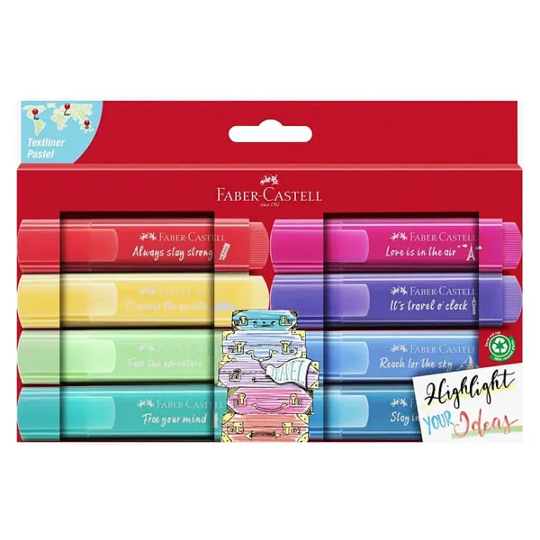 Faber-Castell Textliner 46 Pastel 8'li Fosforlu Kalem Seti