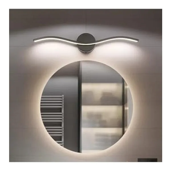 Fer Avize Diana Modern Tasarım Siyah Renk Gün Işığı Ledli Banyo - Mutfak - Salon Led Duvar Aplik