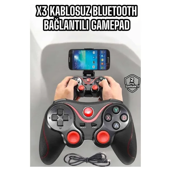 Game Stick Android Uyumlu Gamepad X3 Standlı Oyun Kolu Bluetooth Bağlantılı