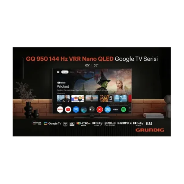 Grundig 65 GQ 950 A 4K Ultra HD 65" 165 Ekran Uydu Alıcılı Google Smart QLED TV