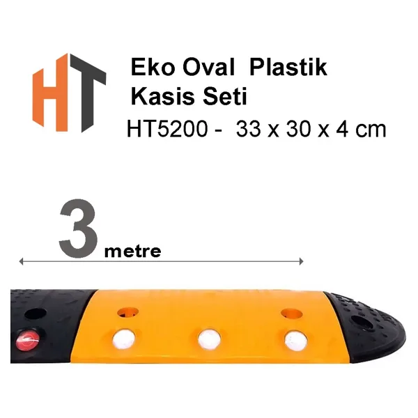 Hayat Trafik Eko Oval Hız Kesici, Plastik Kasis Seti 33X30X4 Cm 3 Metre