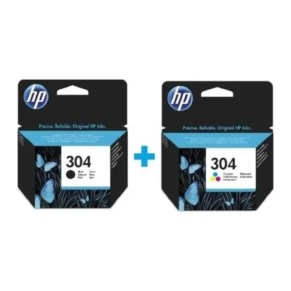 HP 304 N9K06AE Siyah + Renkli 2'li Set Kartuş