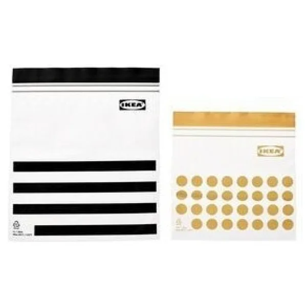 IKEA Istad Kilitlenebilir Buzdolabı Poşeti - Sarı / Siyah - 60 adet - 1 lt ve 0,4 lt