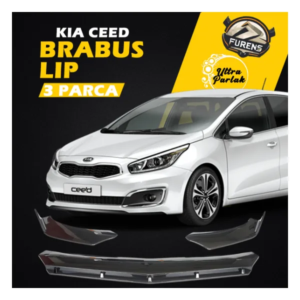 Kia Ceed Sinyalli 2012-2017 Uyumlu Brabus Ön Lip 3 Parça Kanatlı Lip