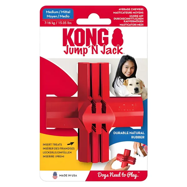 KONG Jump'N Jack Köpekler için Çok Amaçlı Isırma Oyuncağı M