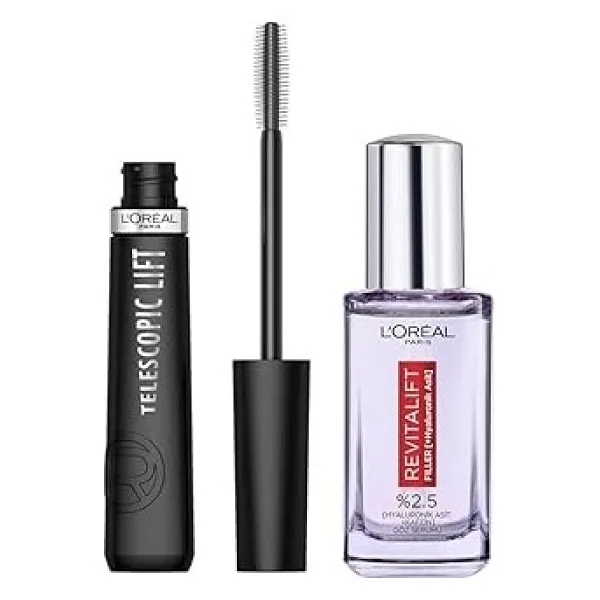 L'Oreal Paris Telescopic Lift Maskara + Revitalift Filler Aydınlatıcı Göz Serumu 20ml