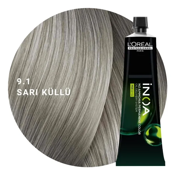 L'Oreal Professionnel Paris Inoa 9.1 Sarı Küllü Saç Boyası