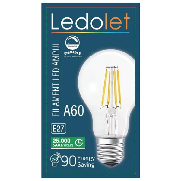 Ledolet Flament A60 4W Ampul 2200K