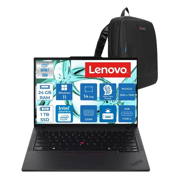 Lenovo ThinkPad T14 Gen6 21QC00CKTX Ultra 7 255U 24 GB 1 TB SSD Intel Graphics 14" WUXGA Notebook
