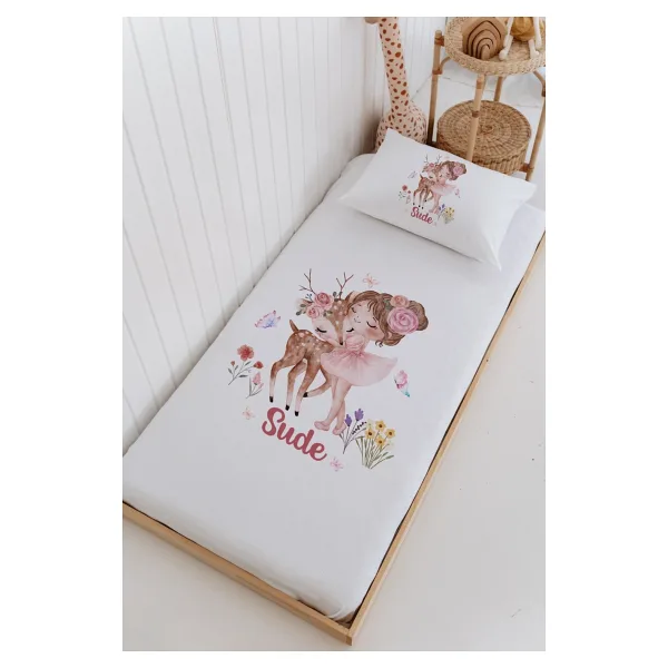 Lilabio Isme Özel %100 Pamuk Bebek ve Çocuk Tek Kişilik 165 x 225 cm Pike Takımı-Balerin