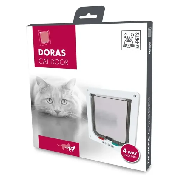 M-Pets Doras Kedi Kapısı 4 Yönlü Beyaz 19,7x19 Cm