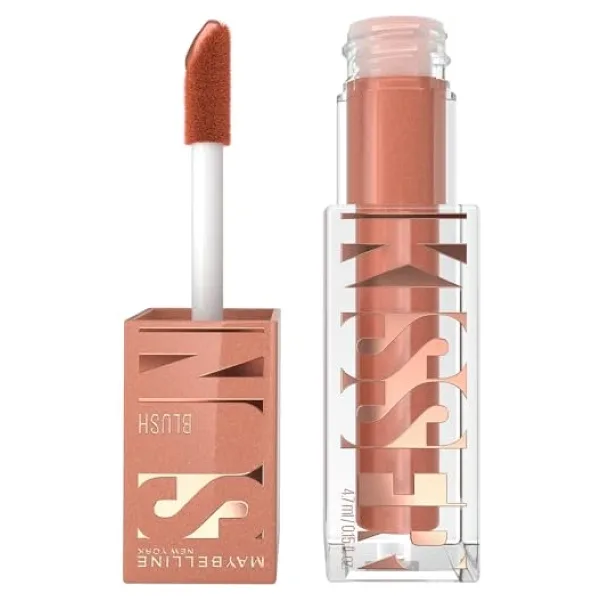 Maybelline New York Sunkisser Likit Allık- 08 Shades On Zengin E Vitamini, Parlak Pigmentler, 12 Saat Dayanıklılık, Anında İyi Görünümlü Etki, Allık Bronzlaştırıcı Highlighter