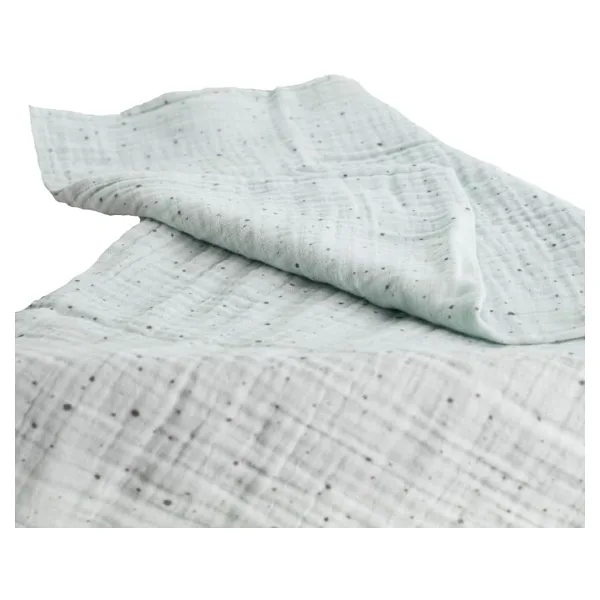 Montefair%100 Organik Pamuk Kumaş Muslin Örtü (Mint Yeşili Nokta Pamuk)