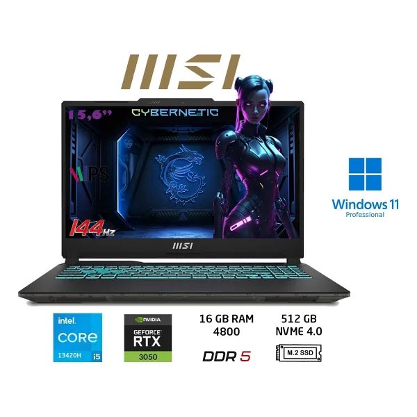 MSI Cyborg 15 A13UC-2087XTR i5-13420H 16 GB 512 GB SSD RTX3050 15.6