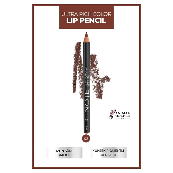 Note Ultra Rich Color Lip Pencil 02 Rose Dudak Kalemi